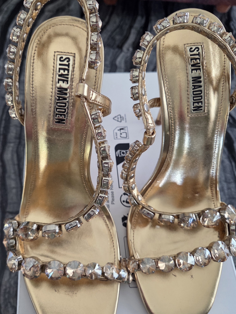 Steve Madden Nylie Gold Jeweled Slingback Sandals